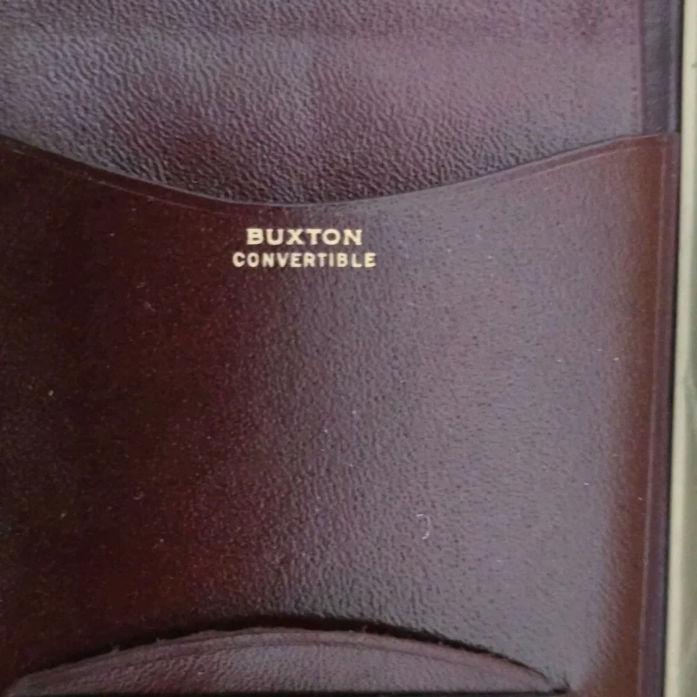 Vintage Buxton Men’s Leather Wallets 1 Black 1 Burgundy Lot Of 2 With Boxes READ